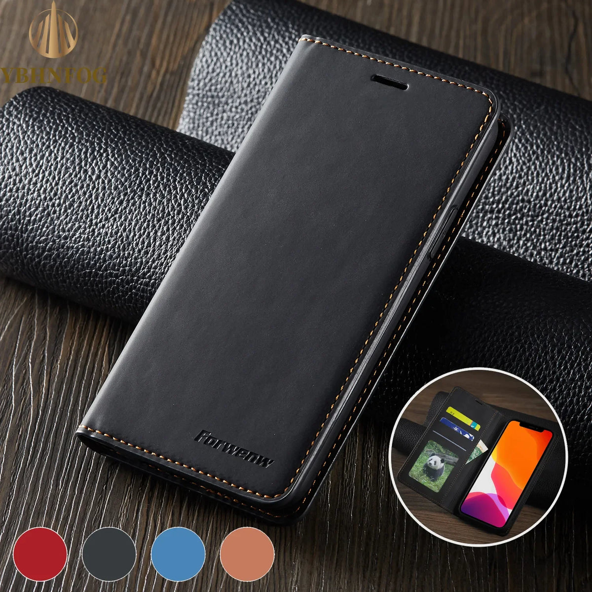 Leather Flip Phone Case For Samsung Galaxy S9 Plus S10 S20 S21 FE S22 S23 S24 S25 S26 Ultra Luxury Magnetic Wallet Bracket Cover