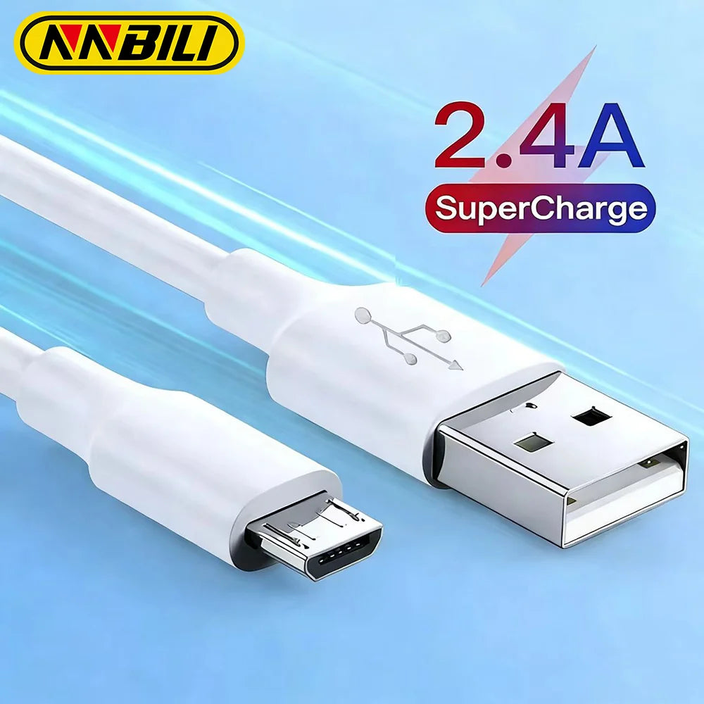 Micro USB Cable 2.4A Fast Charging Wire Mobile Phone Micro Cable For Xiaomi Samsung Andriod USB Type C 7A 10A Data Cable Cord
