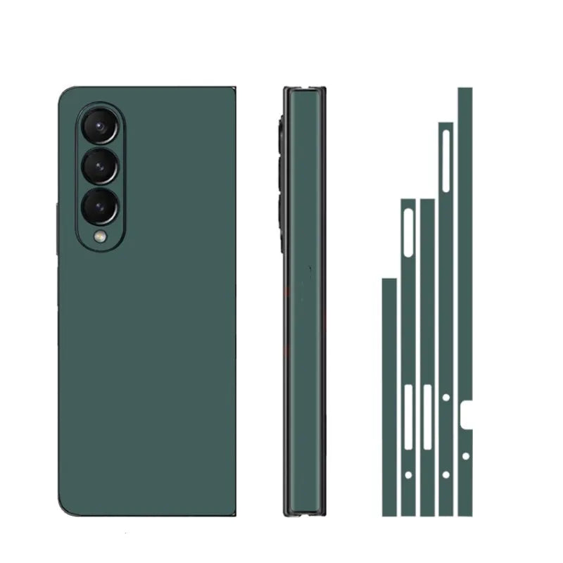 Plain Color Sticker for Samsung Galaxy Z Fold7 6 5 4 3 Back Screen Protector Hing Side Skin 3 in 1 Protective Film Fold4