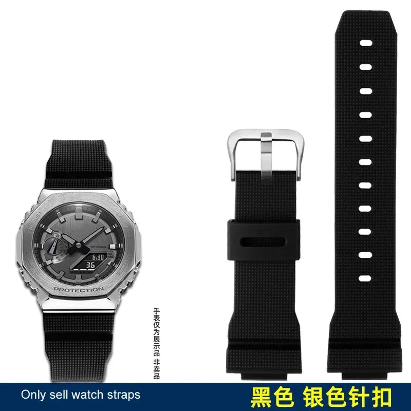 High quality rubber strap For Casio G-Shock GM2100 GA2100 DW5600GM GA 2100 DW6900 silicone waterproof strap 16mm bracelet