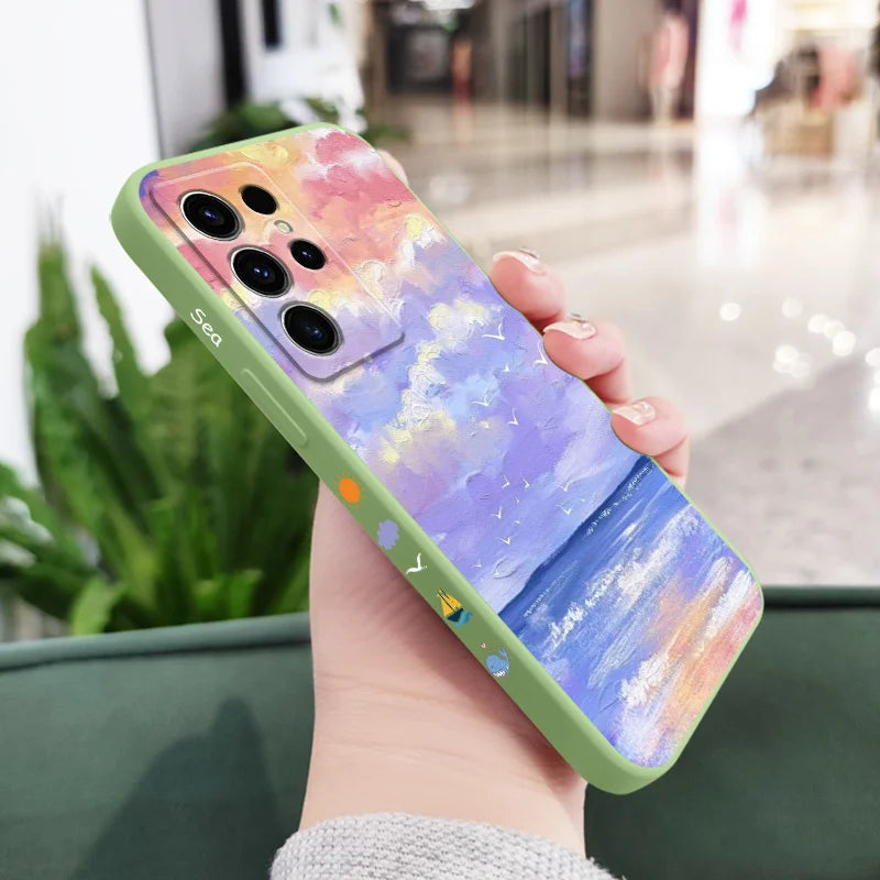 Sky Painting Phone Case For Samsung Galaxy S25FE S24 S23 S22 S21 S20 S10 S10E Ultra Plus FE Note 20 Ultra 10 Plus Cover