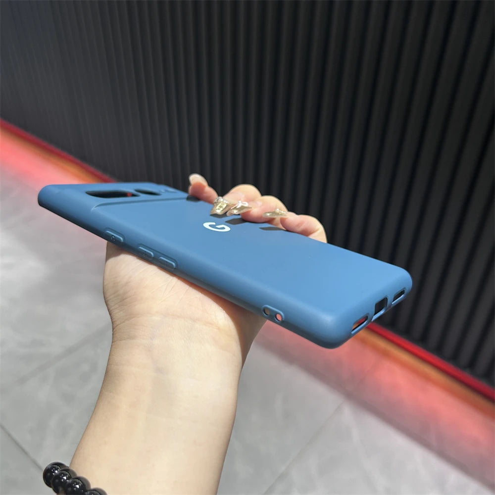For Google Pixel 6 7 8 Pro Case Soild Color Plain Silicone Soft Cover For Google Pixel 8A 7A 6A Shockproof Bumper Shell