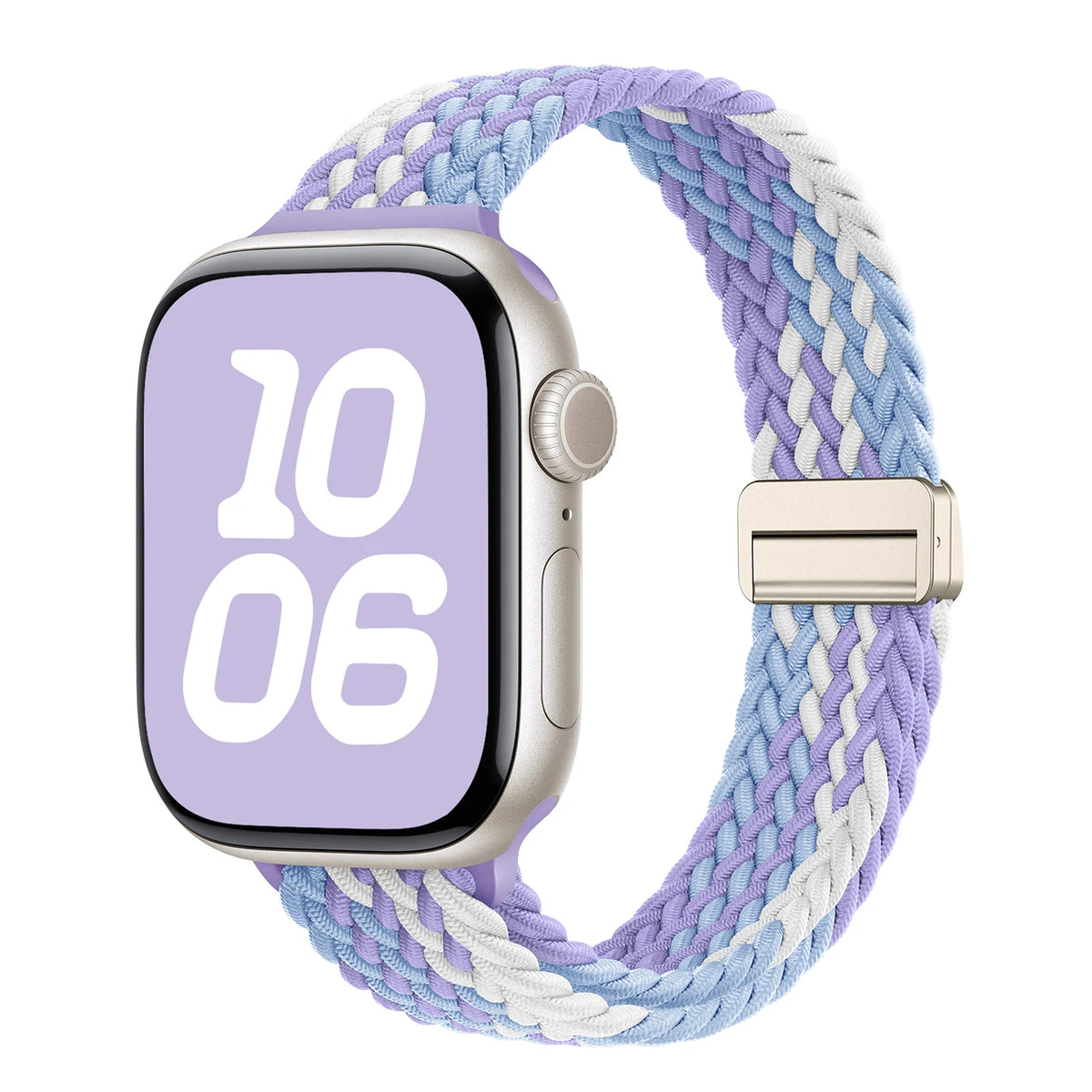 Braided Loop for Apple Watch 38 40 41 42 44 45 46 49mm for Woman Magnetic Nylon Elastic Replacement for Iwatch Series10 9 8 7 6