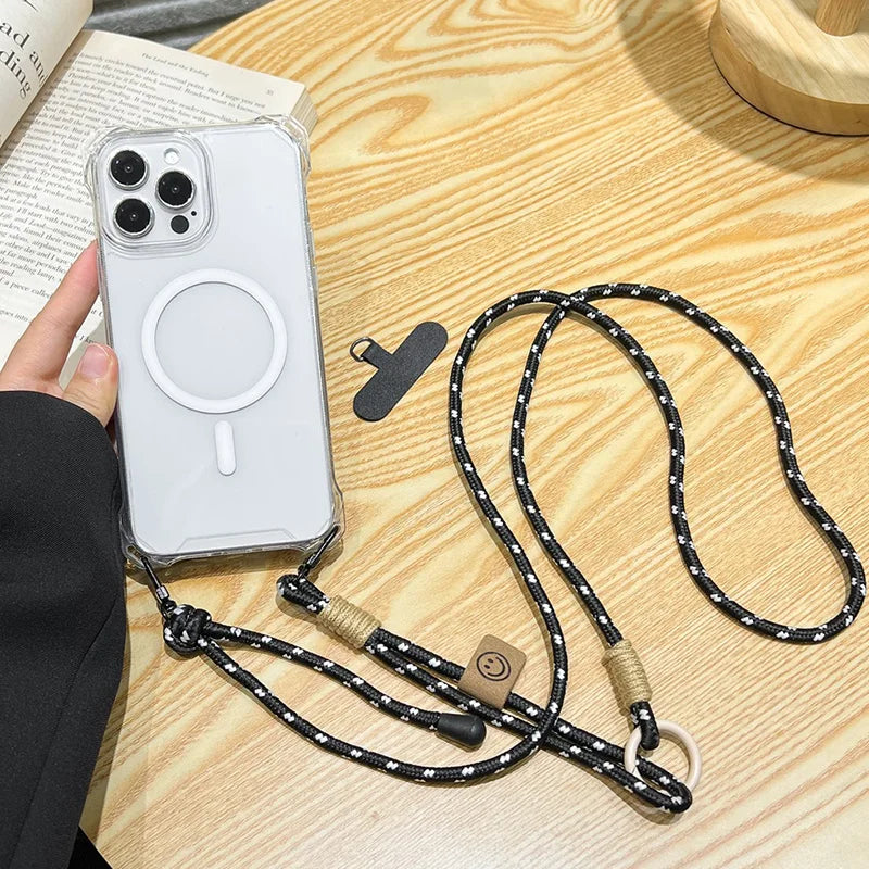 Crossbody Lanyard For Magsafe Magnetic Wireless Charge Case For iPhone 17 16 15 14 13 12 11 Pro Max Shockproof Clear Cover Funda