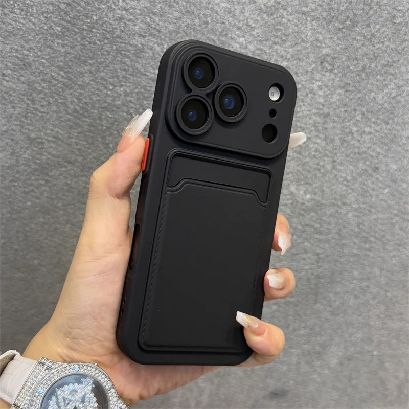 Luxury Soft Silicone Wallet Case For iPhone 17 16 15 14 Plus 13 12 Pro Max XR XS Shockproof Card Holder Slot Cover