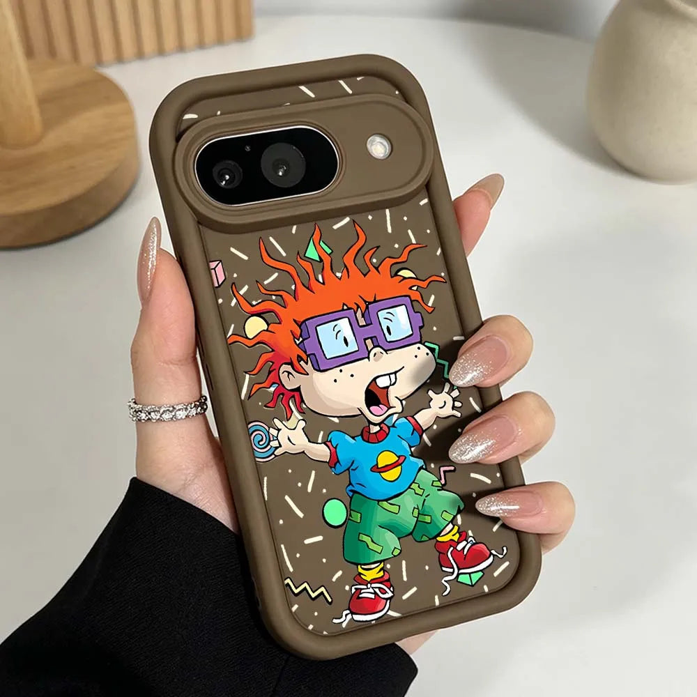 R-Rugrats C-Chuckie Finster Phone Case For Google Pixel 10 9 8 7 9a 8a 7a Pro XL Eye Ladder Silicone Cover