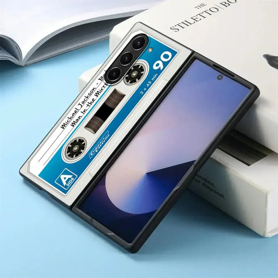 Vintage Tape Camera Back Phone Cover Case for Samsung Galaxy Z Fold 7 6 5 4 3 ZFold6 ZFold7 ZFold4 ZFold3 ZFold5
