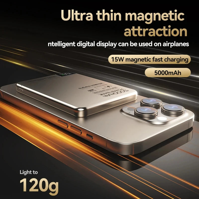 Lenovo Magnetic Power Bank 500000mAh Wireless Super Fast Charging External Battery for Magsafe Powerbank for iPhone 17/16/15/14