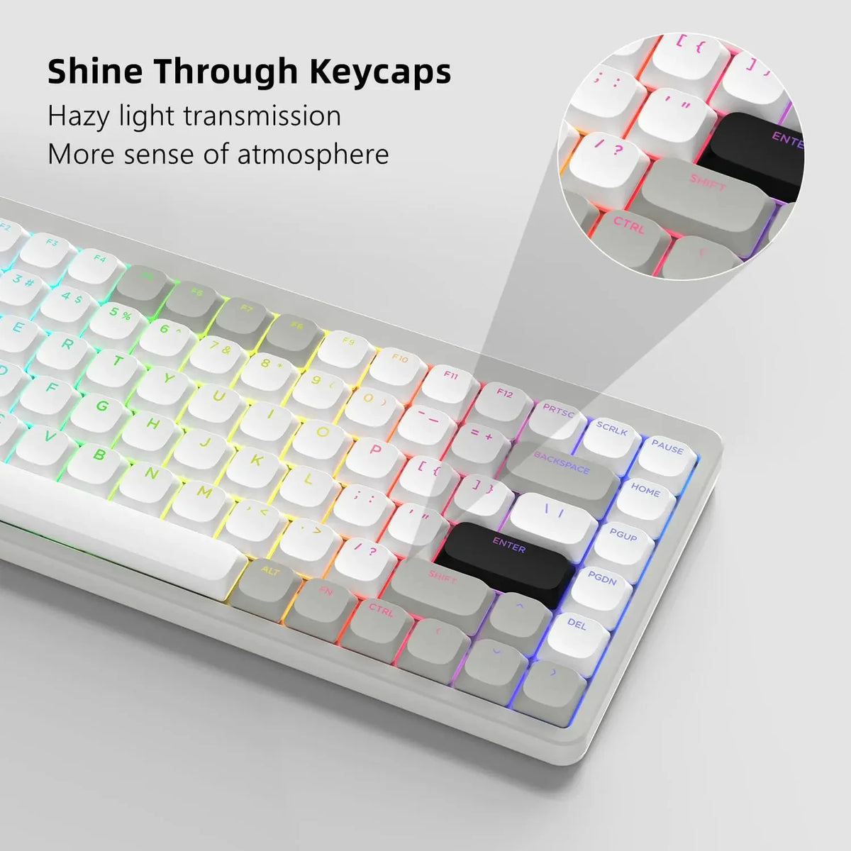 143 Key Low Profile PBT Keycaps Backlit Shine Through RGB Key cap for 60% 61/87/104 Cherry Gateron MX Gamer Mechanical Keyboard