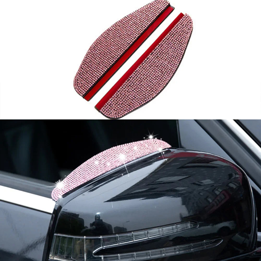 2Pcs Car Rear View Mirror Sticker Rain Eyebrow PVC Rear View Mirror Rain Visor Universal Rain Shield Shade Cover Protector