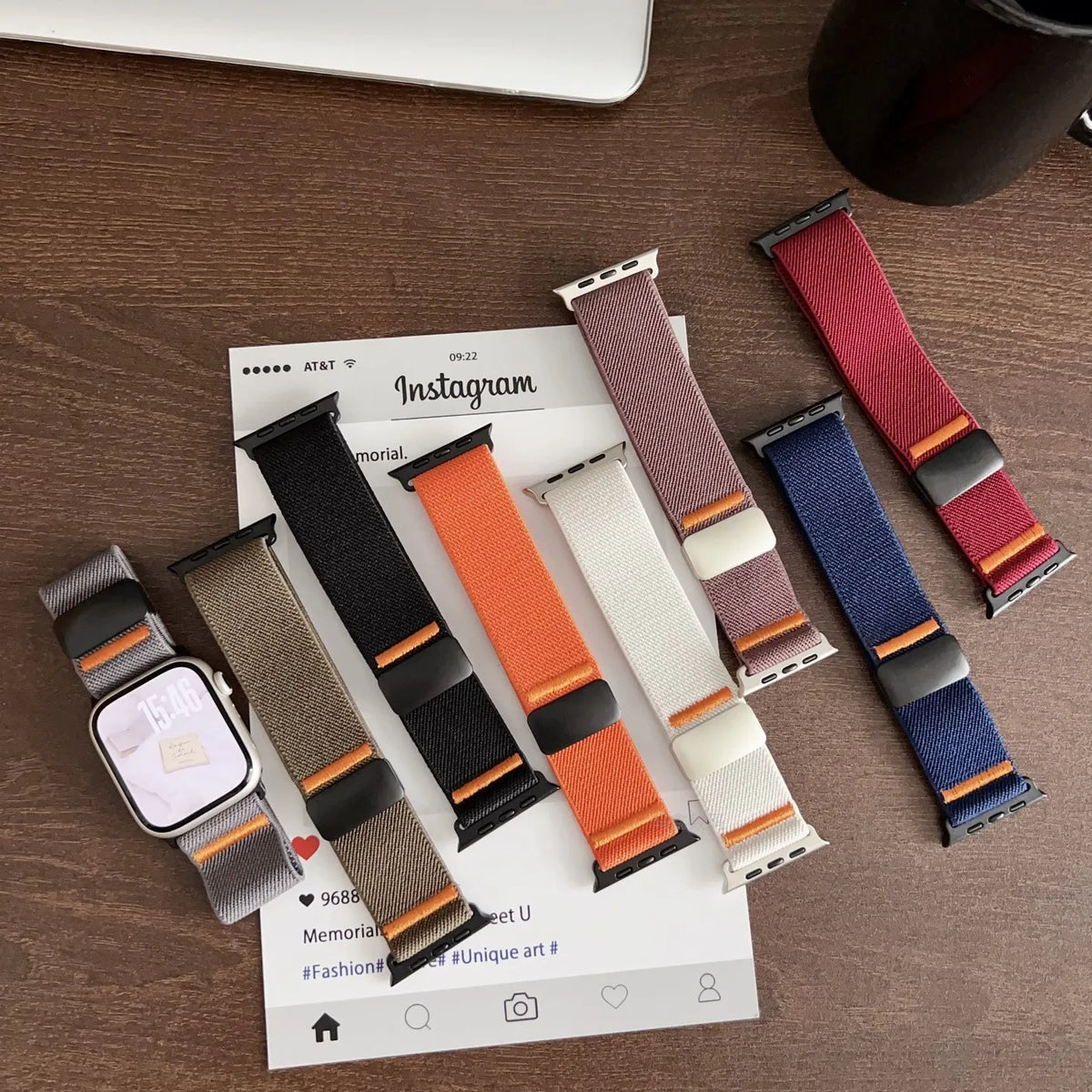 Nylon Strap for Apple Watch Band 49mm 46mm 42mm 45mmm 41mm 44mm 40mm Magnetic Bracelet Correa iWatch Ultra 11 10 9 8 7 6 5 SE 3