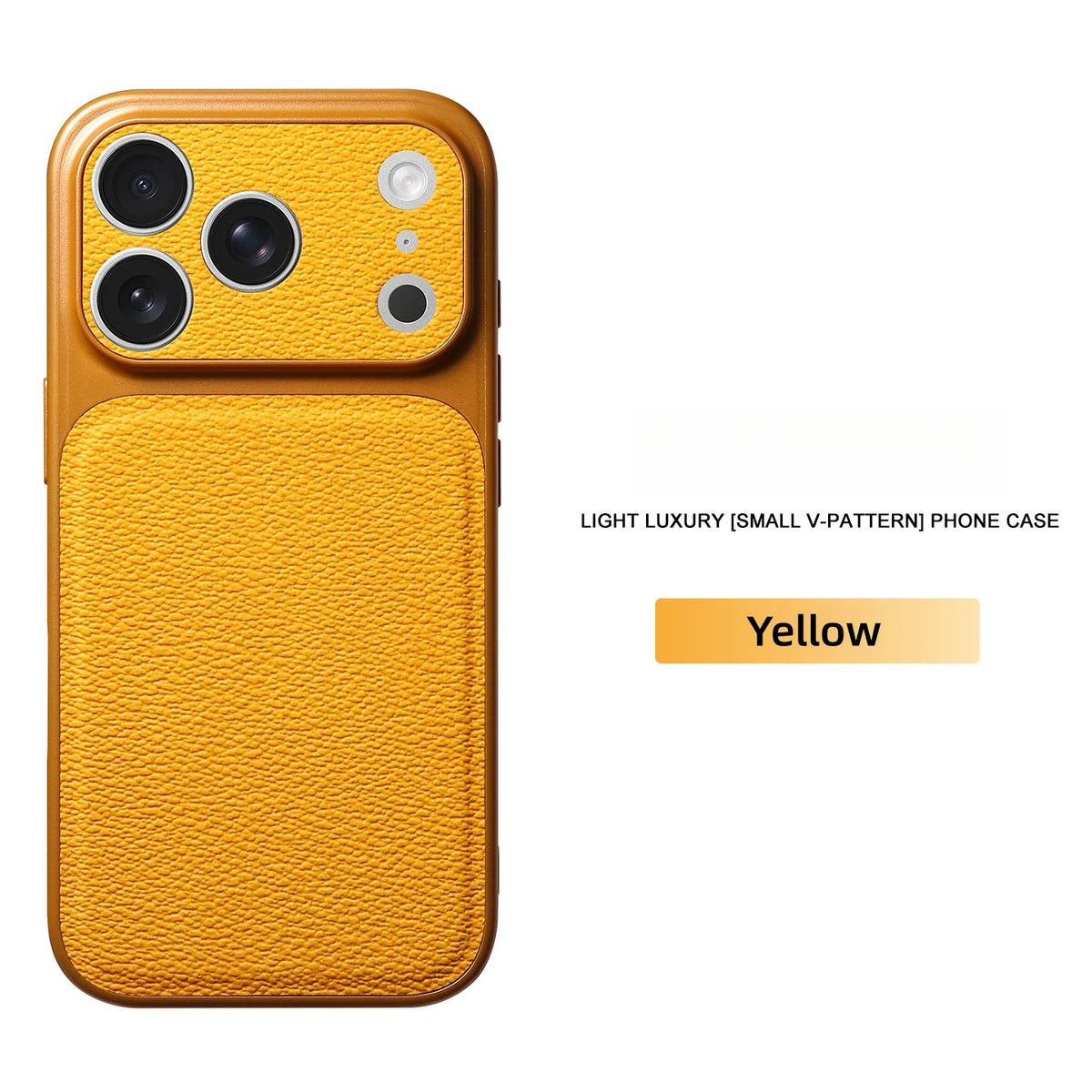 Solid Color Lychee Grain Leather Phone Case, Anti-Scratch & Shockproof Protective Cover for iPhone 17 Pro Max 16 15 14 13 Air