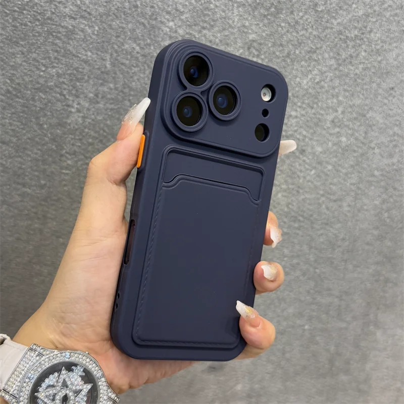 Luxury Soft Silicone Wallet Case For iPhone 17 16 15 14 Plus 13 12 Pro Max XR XS Shockproof Card Holder Slot Cover