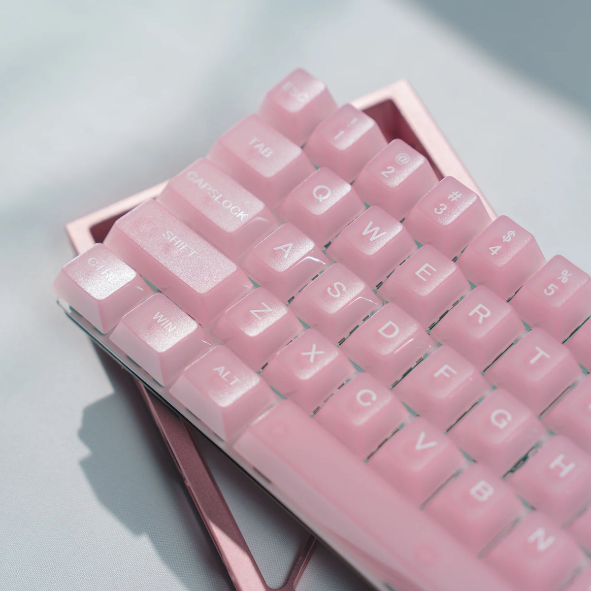115 Keys Semi-transparent RGB Backlit PC Keycaps MDA Profile Foggy Pink UV-print Keycaps for Cherry Gateron MX Switches Keyboard