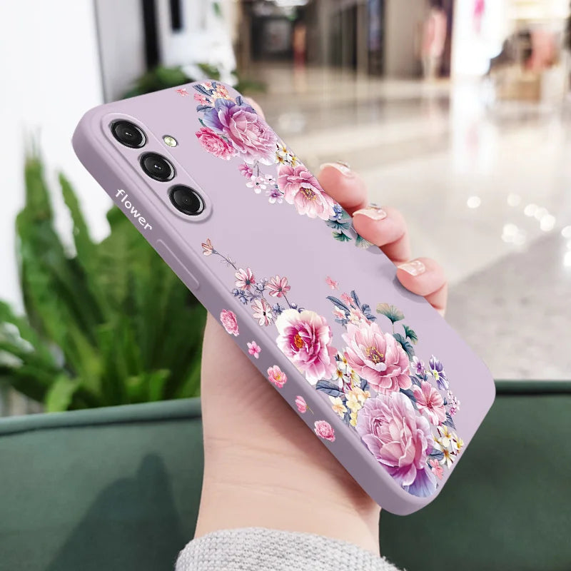 Satin Brocade Phone Case For Samsung Galaxy S25FE S24 S23 S22 S21 S20 Ultra Plus FE Note 20 Ultra 10 Plus Cover