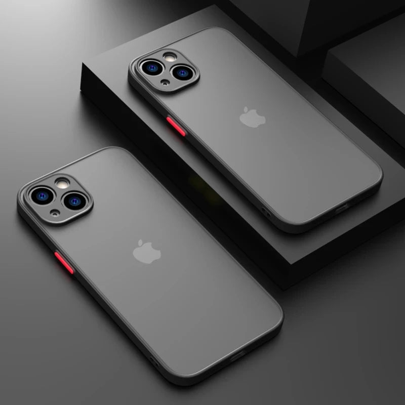 Luxury Matte Clear Square TPU Funda Case On For iPhone 17 16 15 14 13 12 11 Pro Max Plus Mini Plus Pls Funda IPHON Hard PC Cover