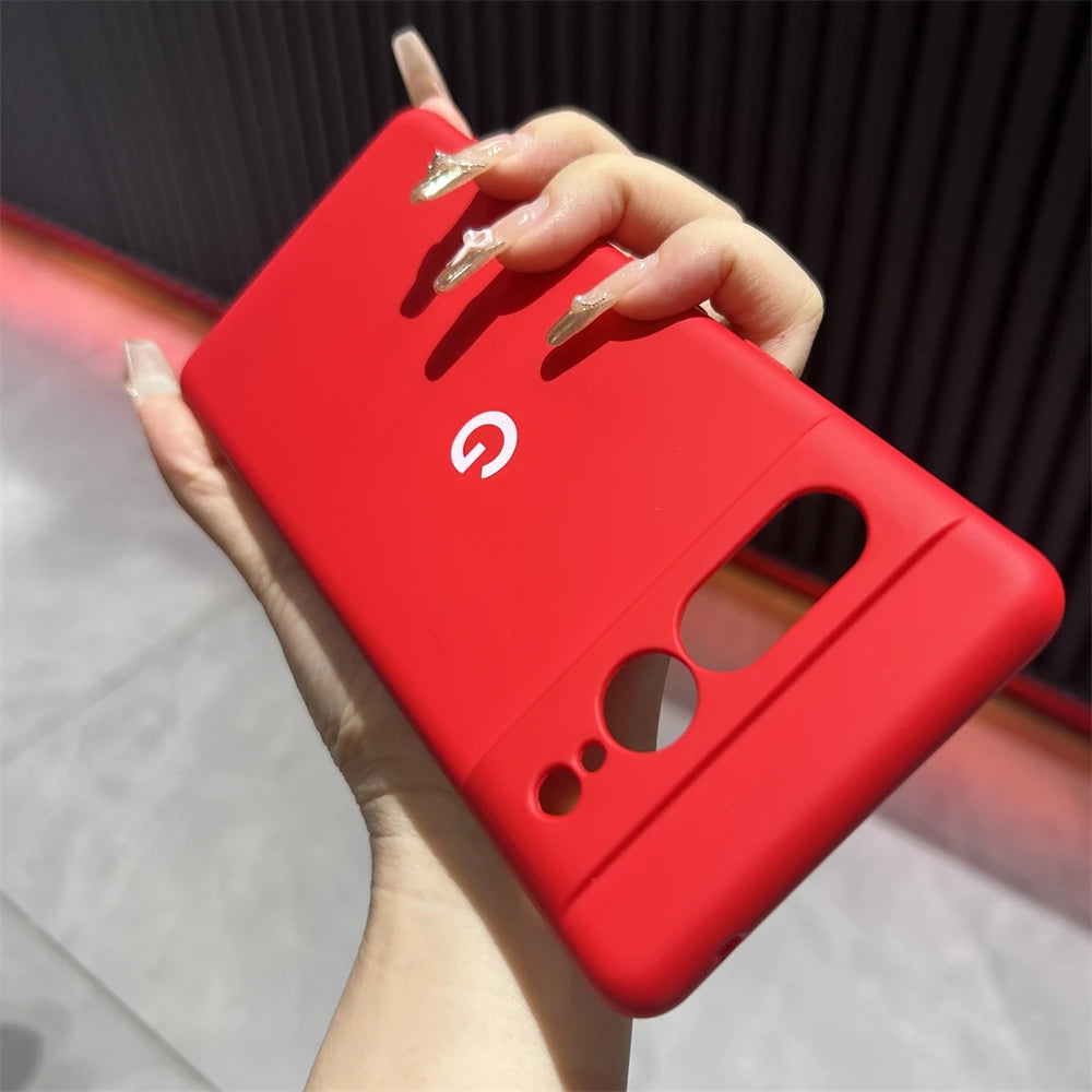 For Google Pixel 6 7 8 Pro Case Soild Color Plain Silicone Soft Cover For Google Pixel 8A 7A 6A Shockproof Bumper Shell