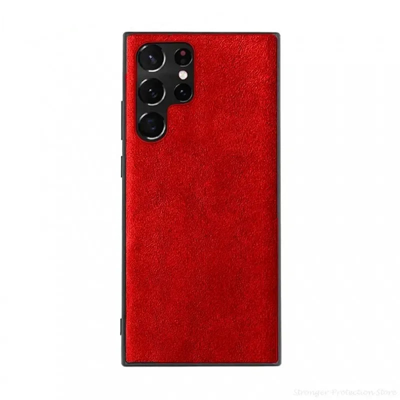 Italian Alcantara Case for Samsung S24 Ultra Plus S23 S22 S21 Fold 6 Flip 6 Flod 5 Luxury Business Supercar Same Leather Case