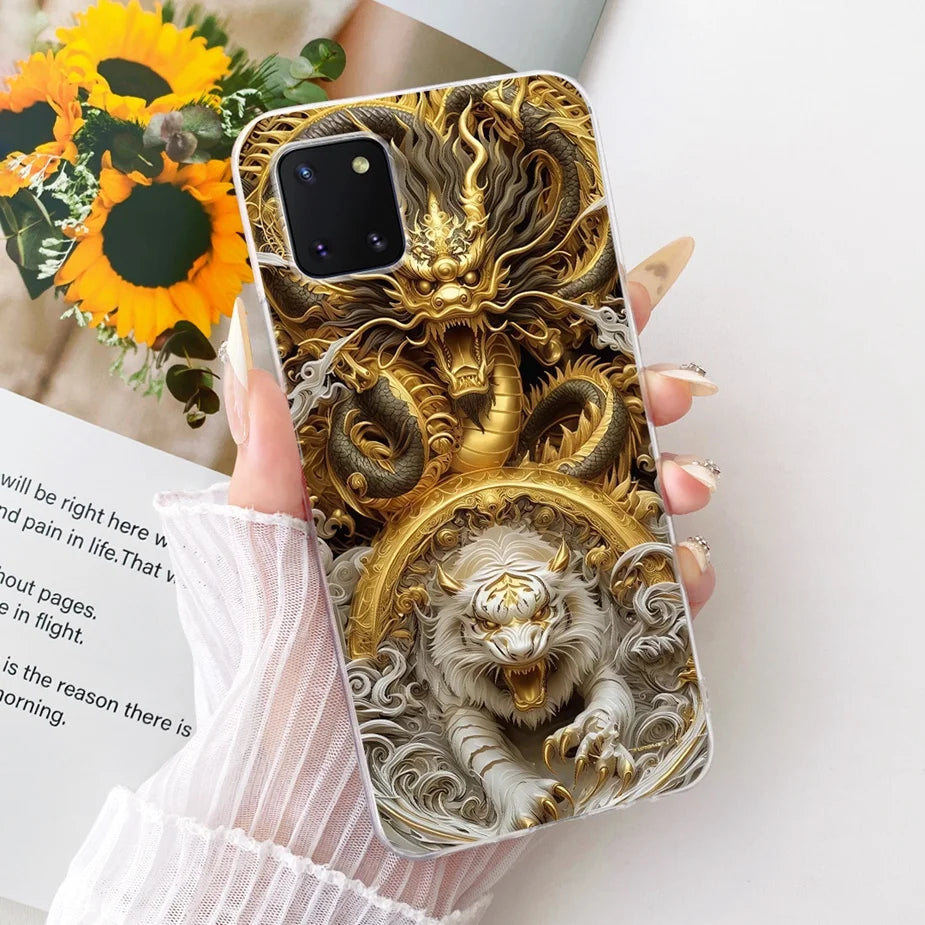 For Samsung Galaxy Note 10 Lite Case SM-N770F Luxury Flowers Painted Cover Soft Silicone Case For Samsung S10 Lite SM-G770F Bags