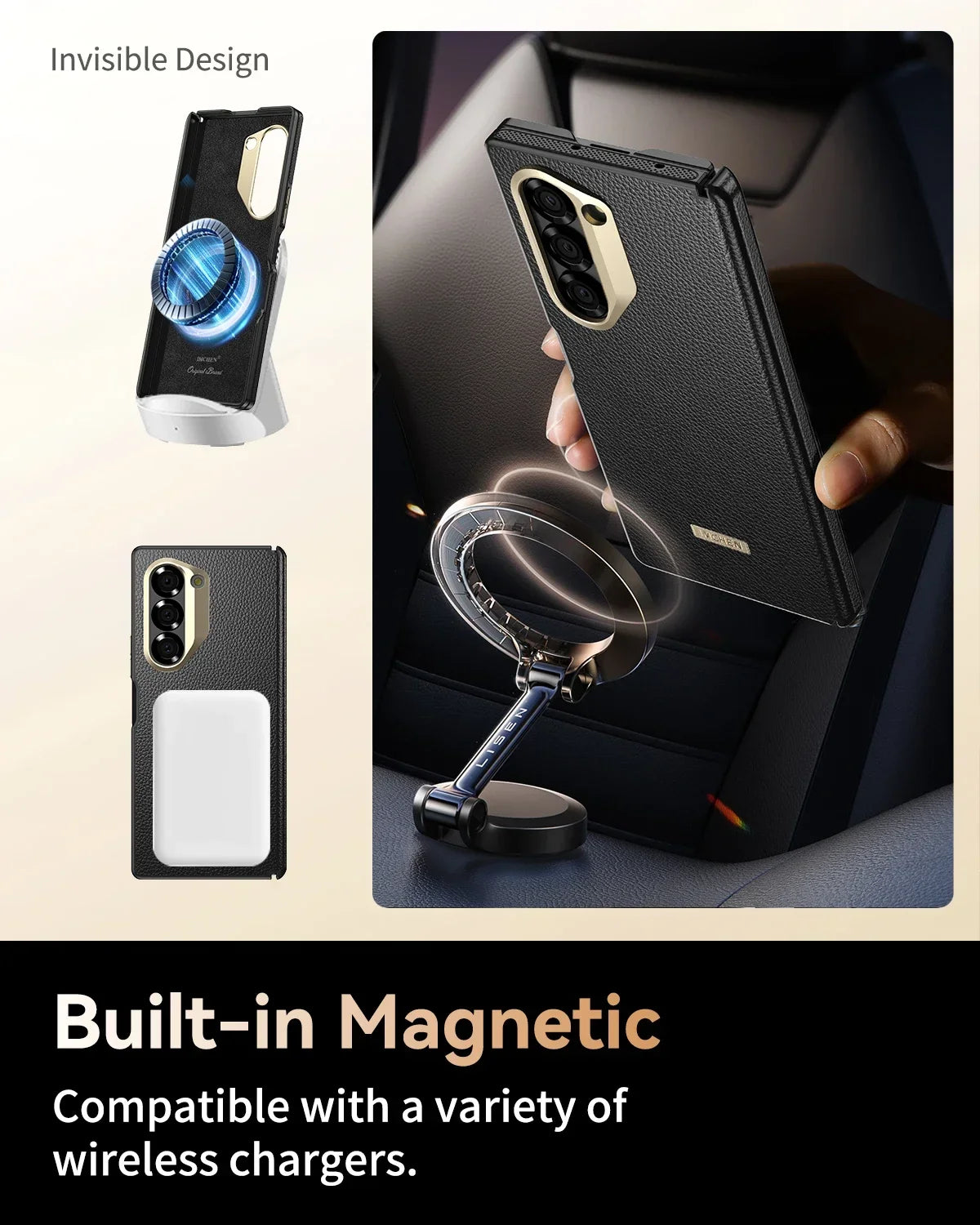 business High Quality for SamsungGalaxy Z Fold 6 5 Magnetic Wireless Charging Drop Protection Anti Scratch Hard Cover Phone Case