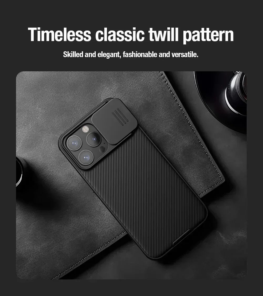Nillkin For iPhone 17 Pro Max 16 Pro Max 15 Pro 14 Series with Slide Camera Protector phone Cover for iPhone 16 Pro 15 Plus