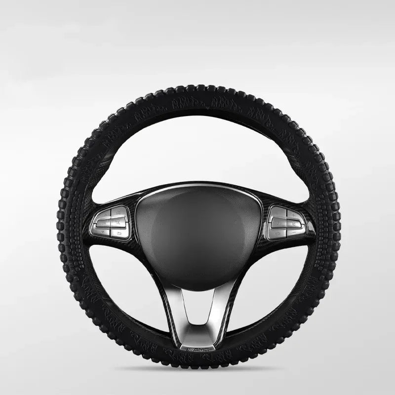Universal Elastic Car Silicone Steering Wheel Cover Tire Texture Soft No Inner Ring Steering Wheel Automobiles Accessories