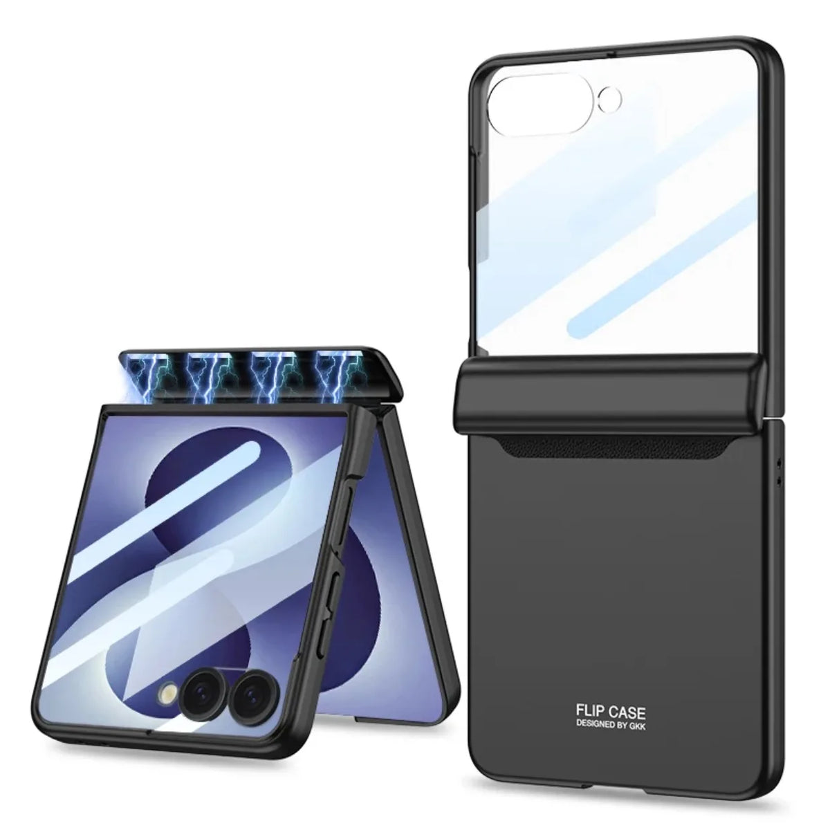 Shockproof Hinge Protective Hard Phone Case with Front Tempered Glass Film for Samsung Galaxy Z Flip 8 7 Flip8 Flip7 5G Cover