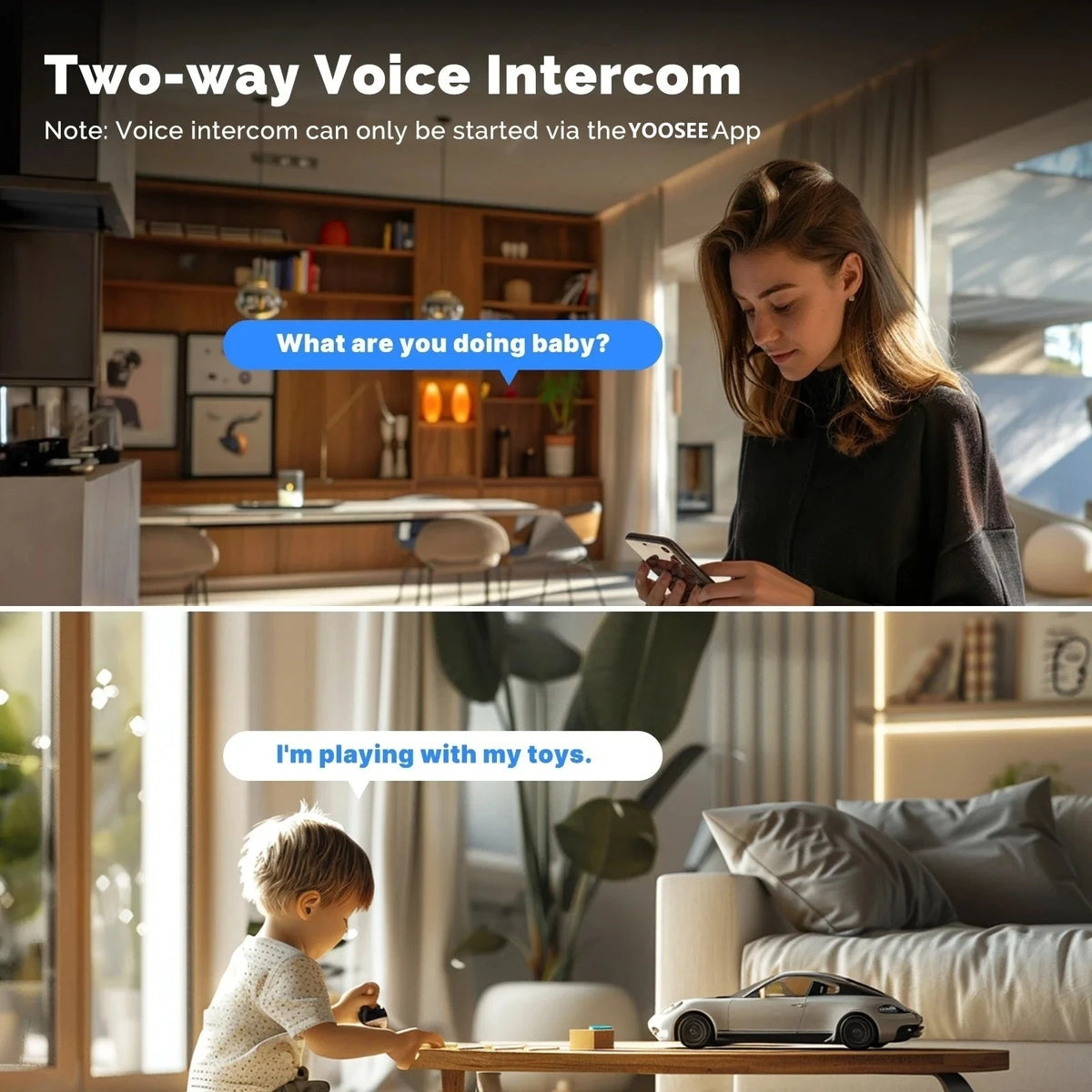 WiFi Indoor Smart Camera 8MP 2 Screen 2 Lens Color Night Vision Cameras Motion Detection Baby Monitor Two-Way Audio Pet CCTV Cam