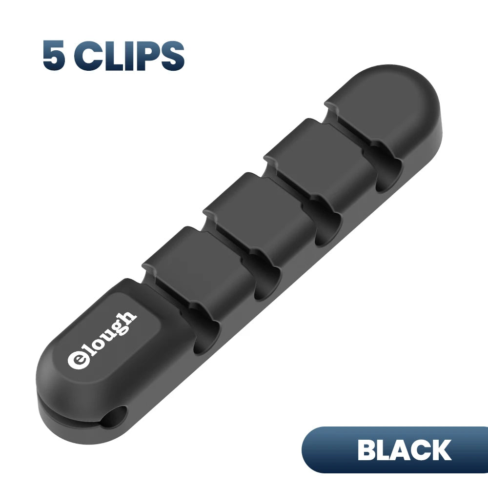 Elough Cable Organizer 7 Clip Cable Management Tidy Silicone Winder Wire Holder Arrangement For Mouse Earphone Protector