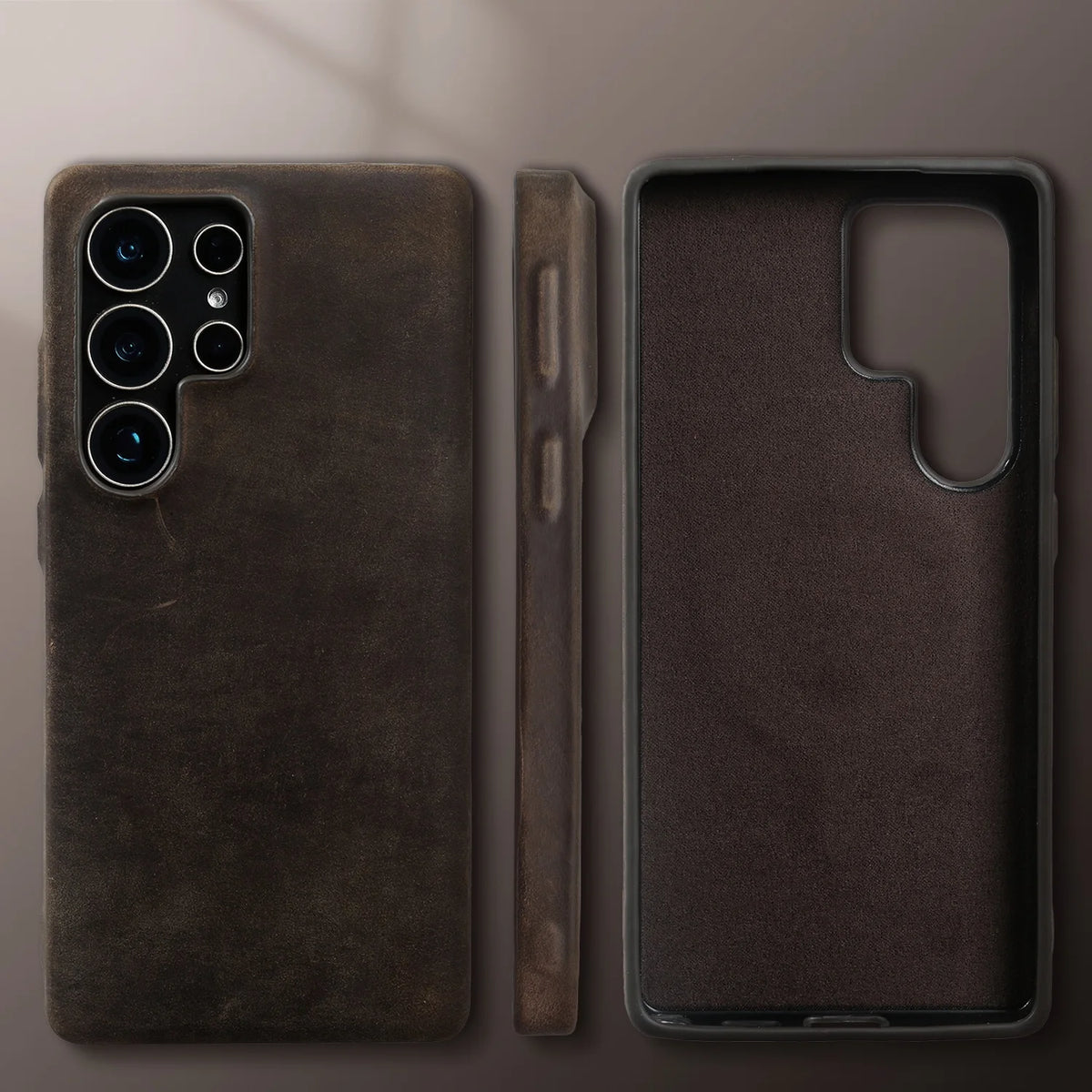 Vintage Genuine Leather Case for Samsung Galaxy S26 Ultra S25 S24 S23 S22 S21 S20 S25FE Magnetic PULL-UP Cowhide Phone Cover