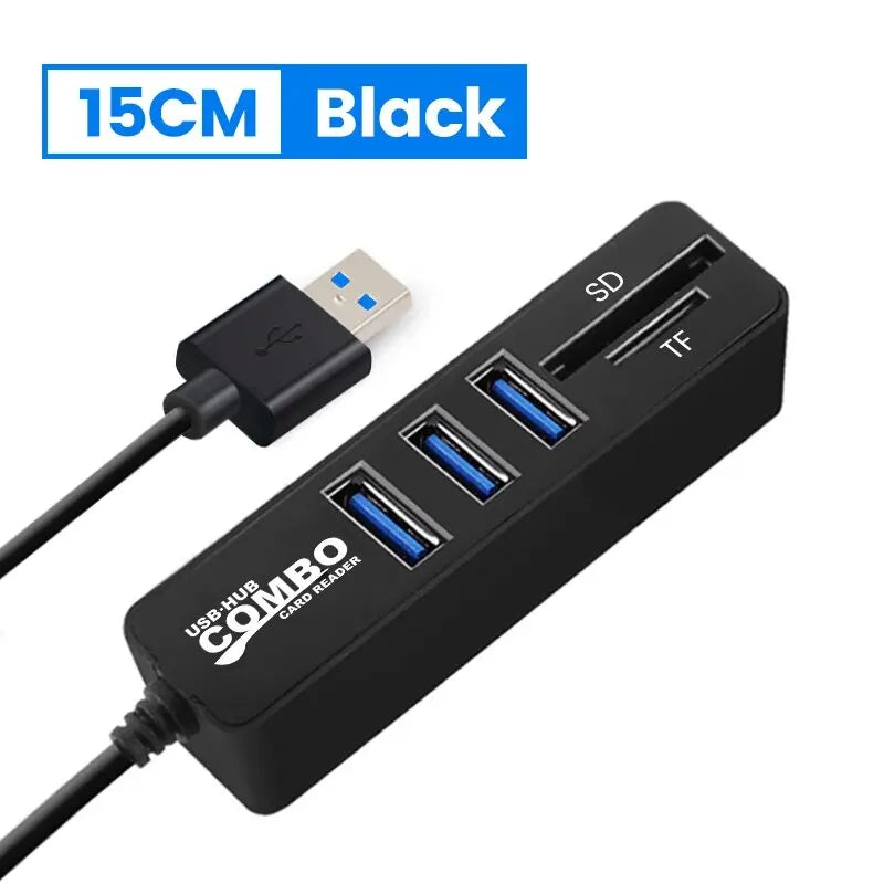 USB 2.0 Multi Ports High Speed 3 6 Port Hub USB Splitter Multiple Extender TF SD Card Reader Adapter Expander for Laptop PC