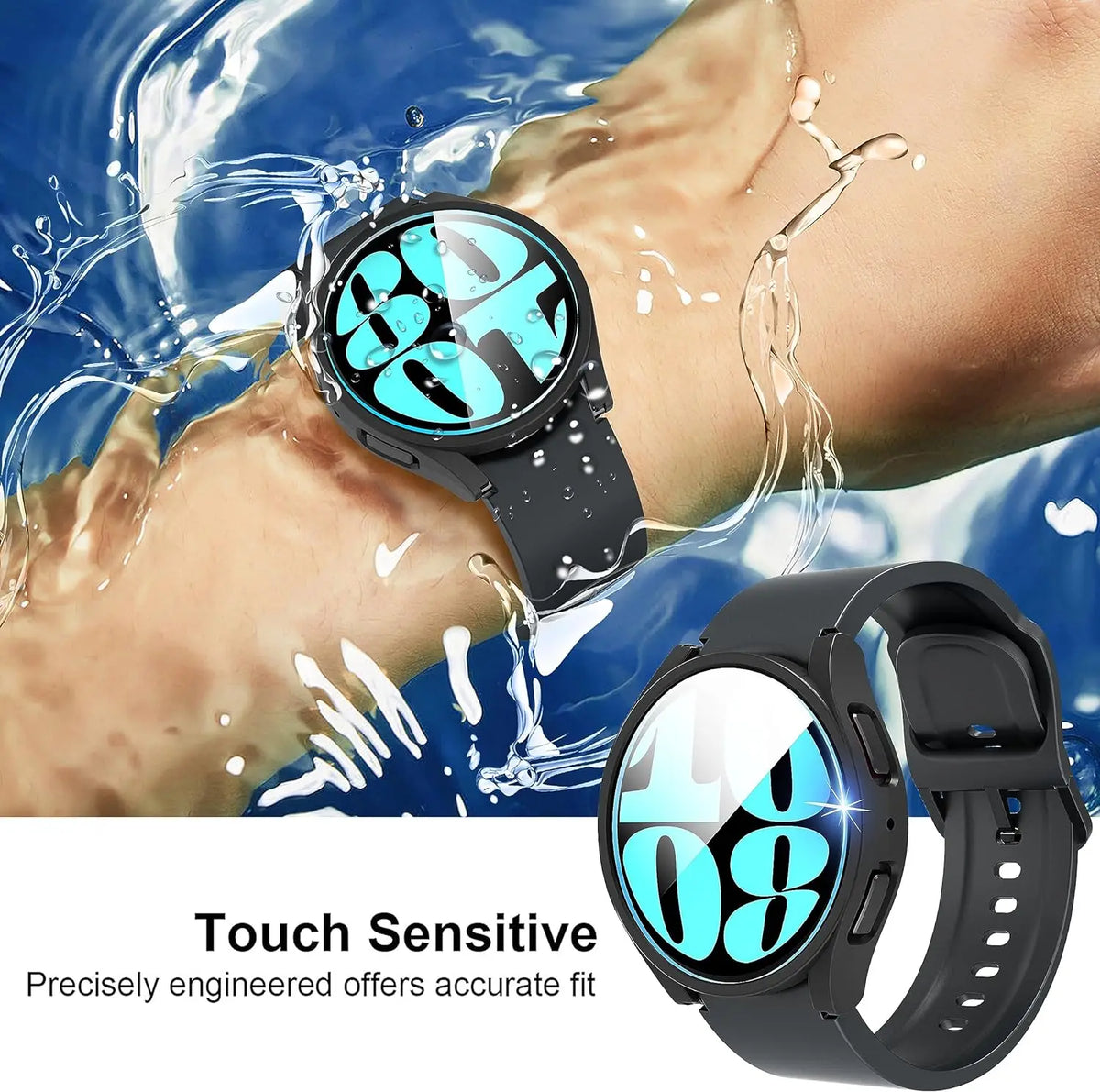 Glass+Case for Samsung Galaxy Watch 7 6 5 4 44mm 40mm Cases All Around Coverage Protective Bumper for Galaxy Watch 7 Accessories