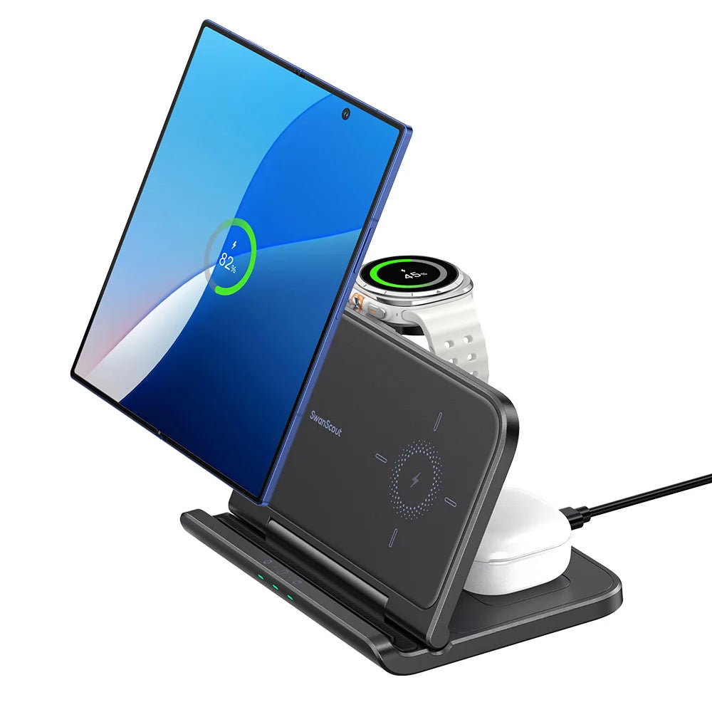 SwanScout 705S Wireless Charger for Samsung Galaxy Z Fold 7 6 5 Z Flip 7 6 Charging Station for Galaxy Watch Ultra 8 Classic 7