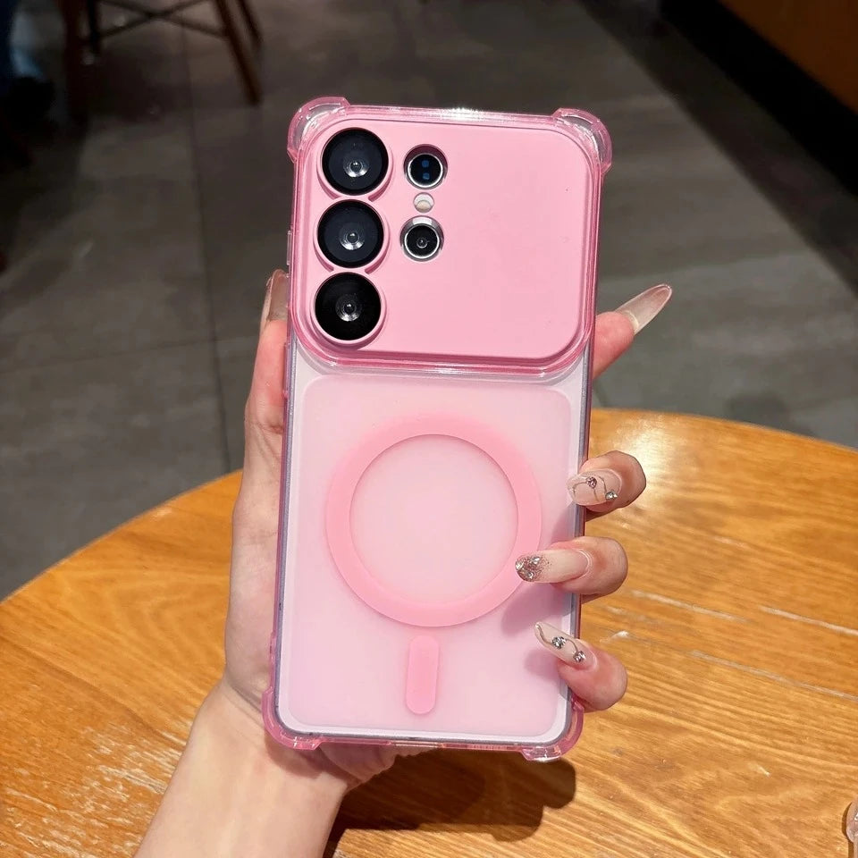 Candy Magnetic Matte Phone Case for Samsung Galaxy S26 S24 S25 Ultra Plus For Magsafe Luxury Shockproof Protector Cover