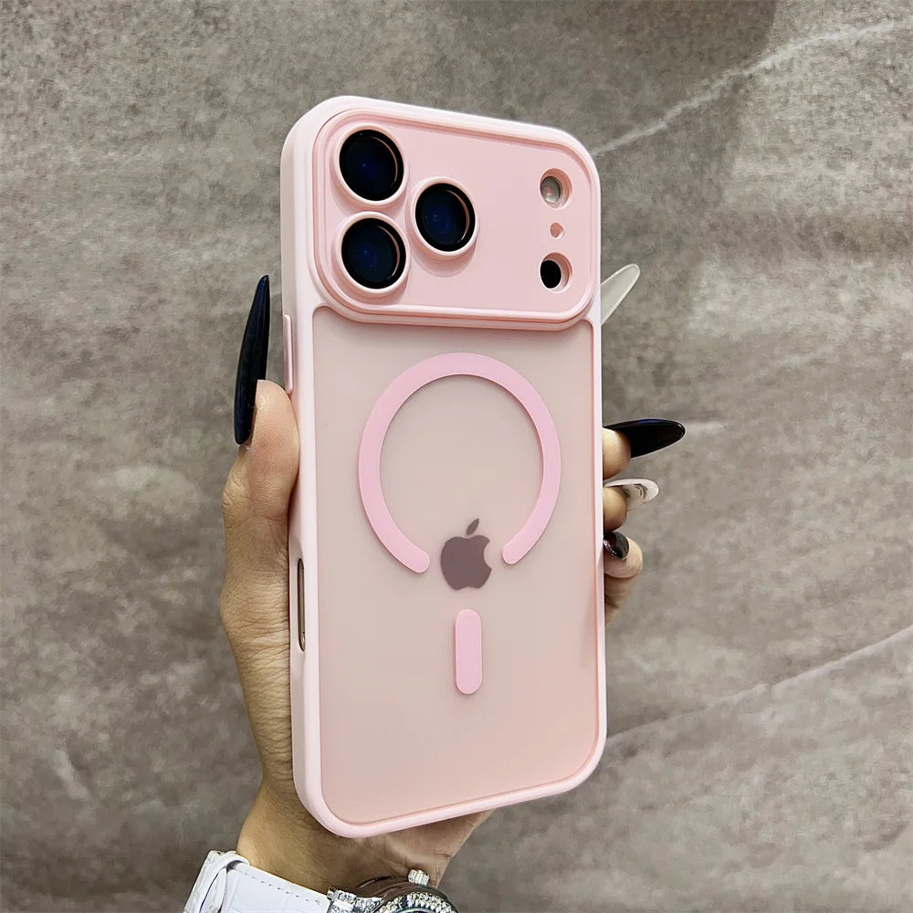 Matte Magnetic Translucent Wireless Charge Phone Case For iPhone 17 Air 16 Plus 15 14 13 12 11 17 Pro Max for Magsafe Cover