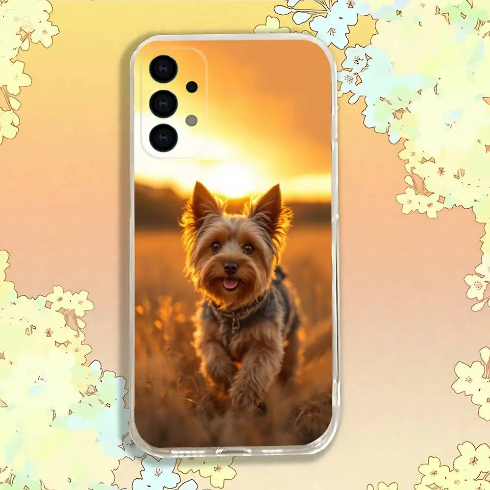 Yorkshire Terrier Dog Shockproof Clear Case For Samsung Galaxy S30,S25,S24,S23,S20,S21,S22,S10,5G,FE,lite,PIus Cover