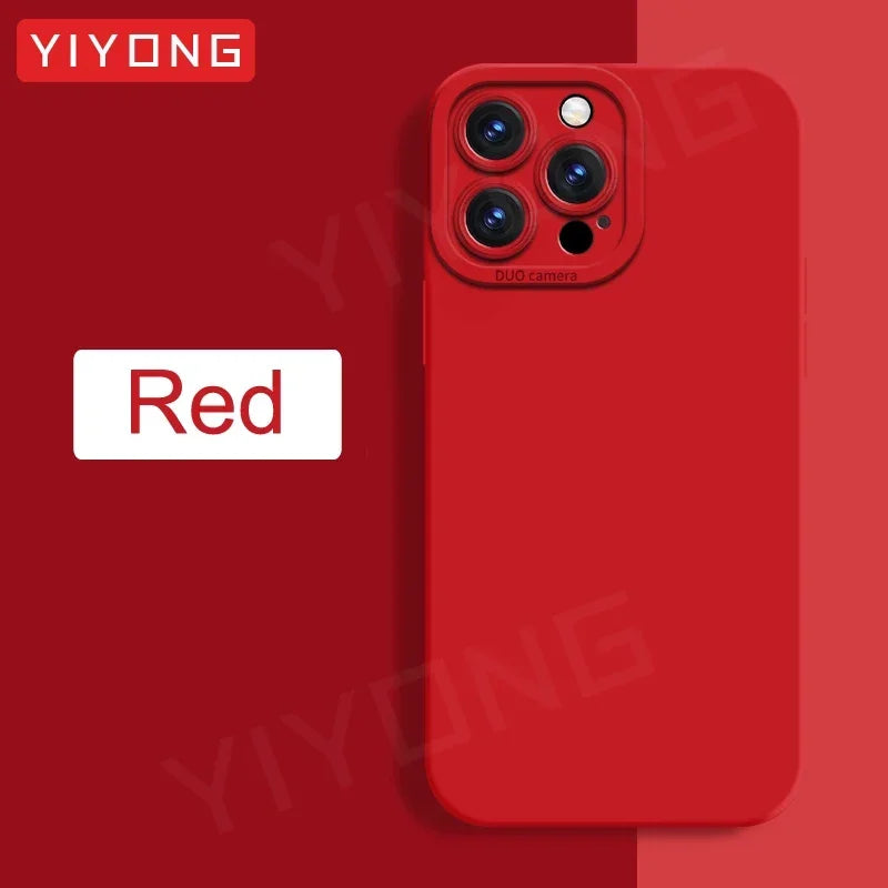 For iPhone16 Pro Max YIYONG Silky Liquid Silicone Soft Cover For iPhone 16 e 16e 15 14 Plus 11 12 13 Mini SE 2 3 2020 2022 Case