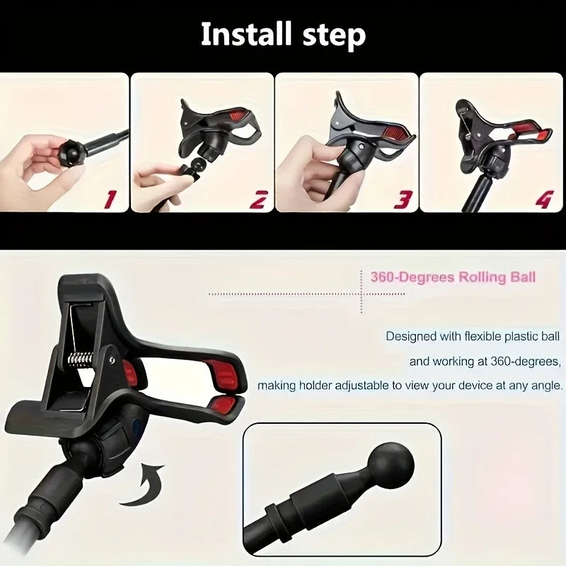 360Rotating Phone Holder Adjustable Long Arm Bed Desk Mount Cellphone Stand 10in Multifunctional Lazy Bracket Strong Grip