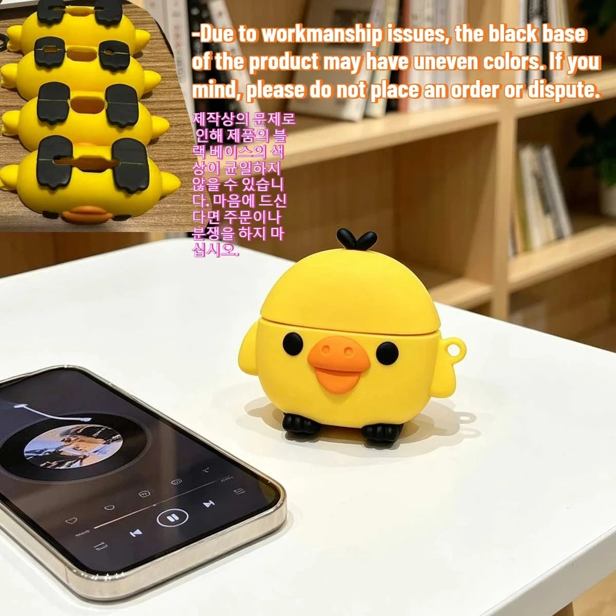 Kawaii 3D Yellow Chick AirPods Case Soft Silicone Shockproof Protective Cover Cute Cartoon Earphone Case For AirPods Pro 2/3/4