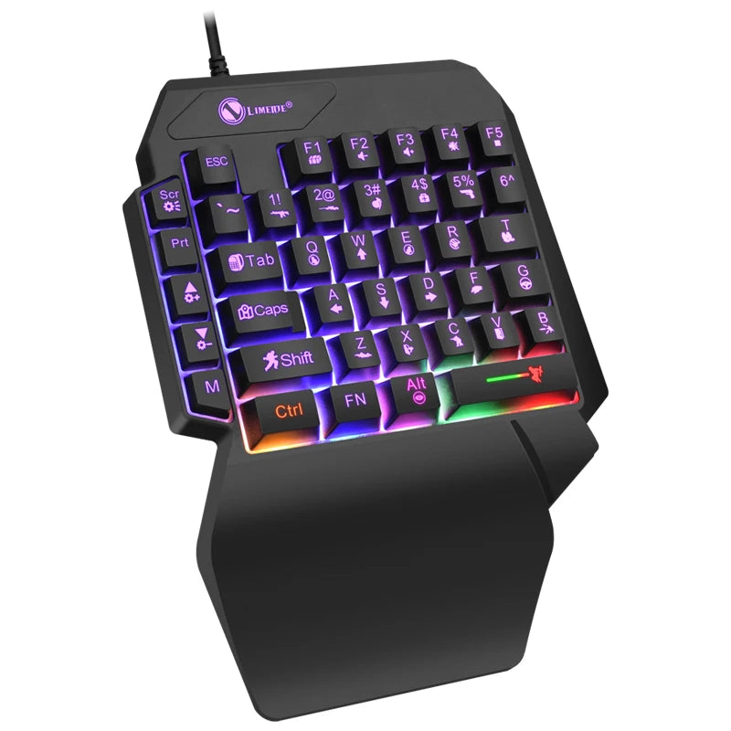 35keys One Handedly Single Hand Mini Gaming Keyboard Usb Ultra-slim Wired Backlight Keyboard for Laptop Desktop PC Smartphone