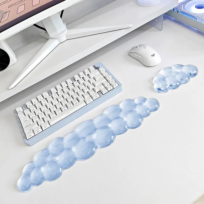 Cloud Keyboard and Mouse Wrist Rest Cute Wrist Support and Arm Support Keyboard Rest for Keyboard and Mouse Typing Pain Relief