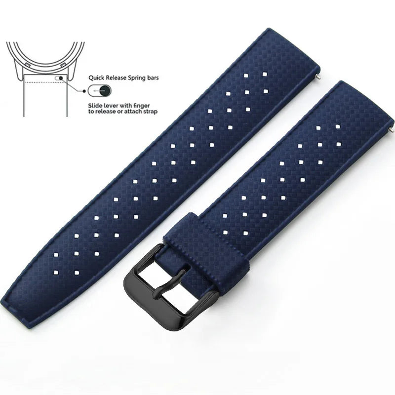 Tropical Silicone Watch Band Quick Release Watch Band 18mm 20mm 22mm Rubber Tropic Smart Watch Strap Waterpfroof Muti-Color