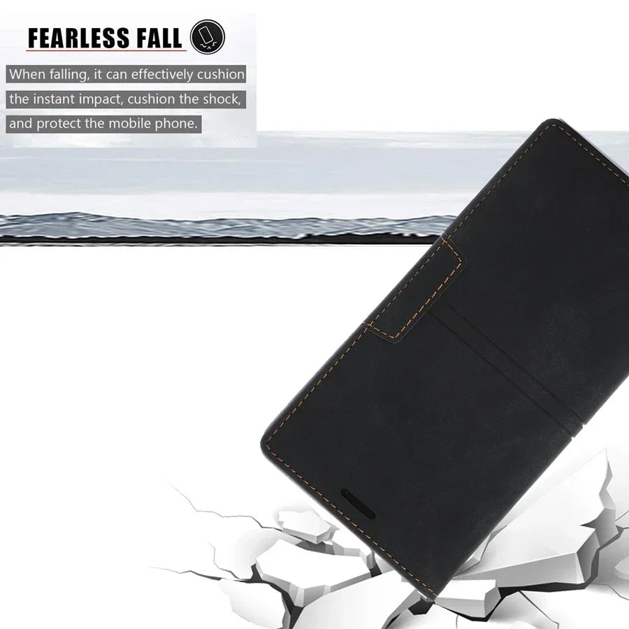 Wallet Card Slot Magnetic Flip Leather Case For Samsung Galaxy S25 Edge S24 Ultra S23 Plus S22 S21 S20 FE Note 20 10 Lite 9 8