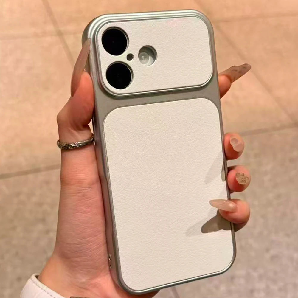 Luxury Lychee Grain Shockproof Phone Case For iPhone 17 16 15 14 13 12 11 Pro Max Plus 16E 17E Soft TPU Cortex Bumper Back Cover