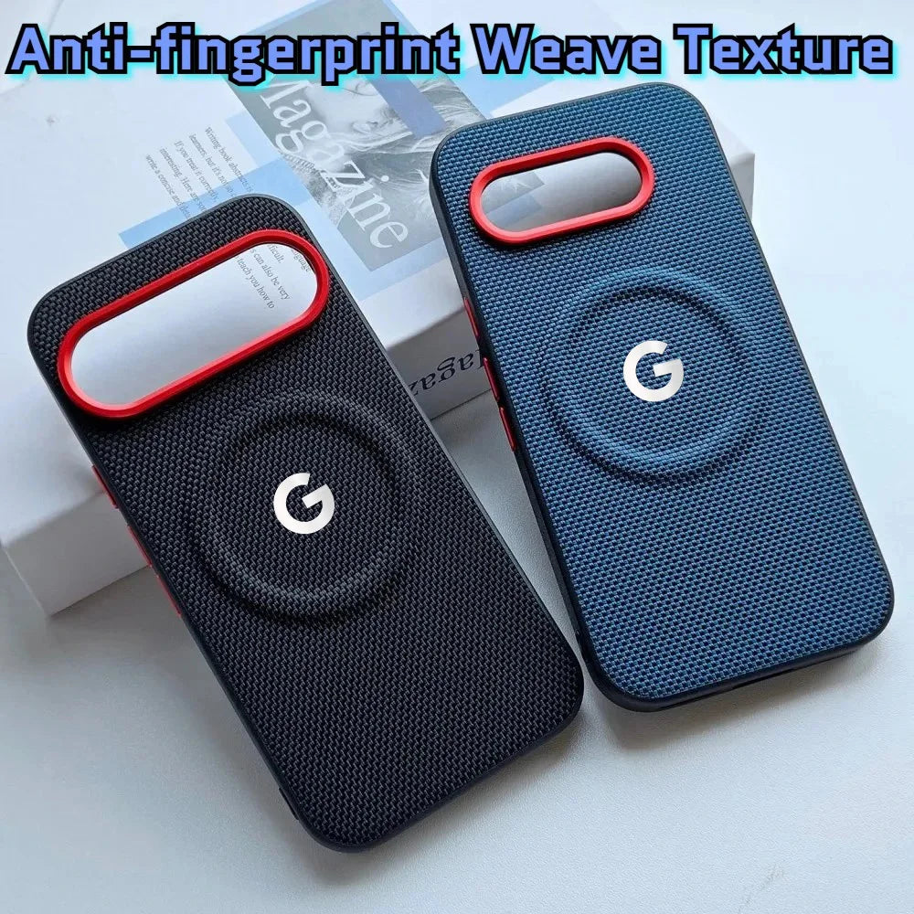 Luxury PU Weave Leather Texture Magnetic Phone Case For Google Pixel 11 10 9 Pro XL 10A 9A Shockproof Wireless Charging Cover