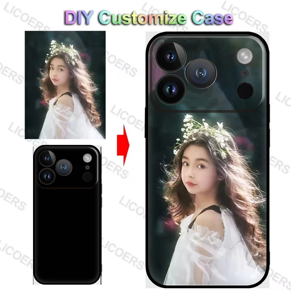 Custom Case for iPhone 18 17 Air 16 17e 16e 15 14 13 12 Pro Max Mini XR Plus Cover DIY Photo Soft Matte Silicon Shockproof Funda