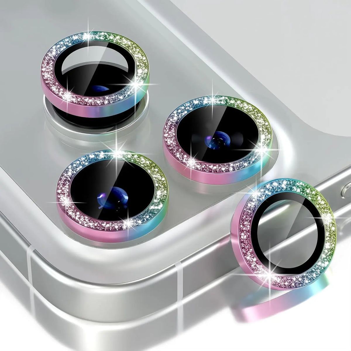 Bling Glitter Diamond Metal Frame Camera Protector For IPhone 17 Pro Max Air 17Pro Alloy Lens Tempered Glass Film Ring Cover Cap