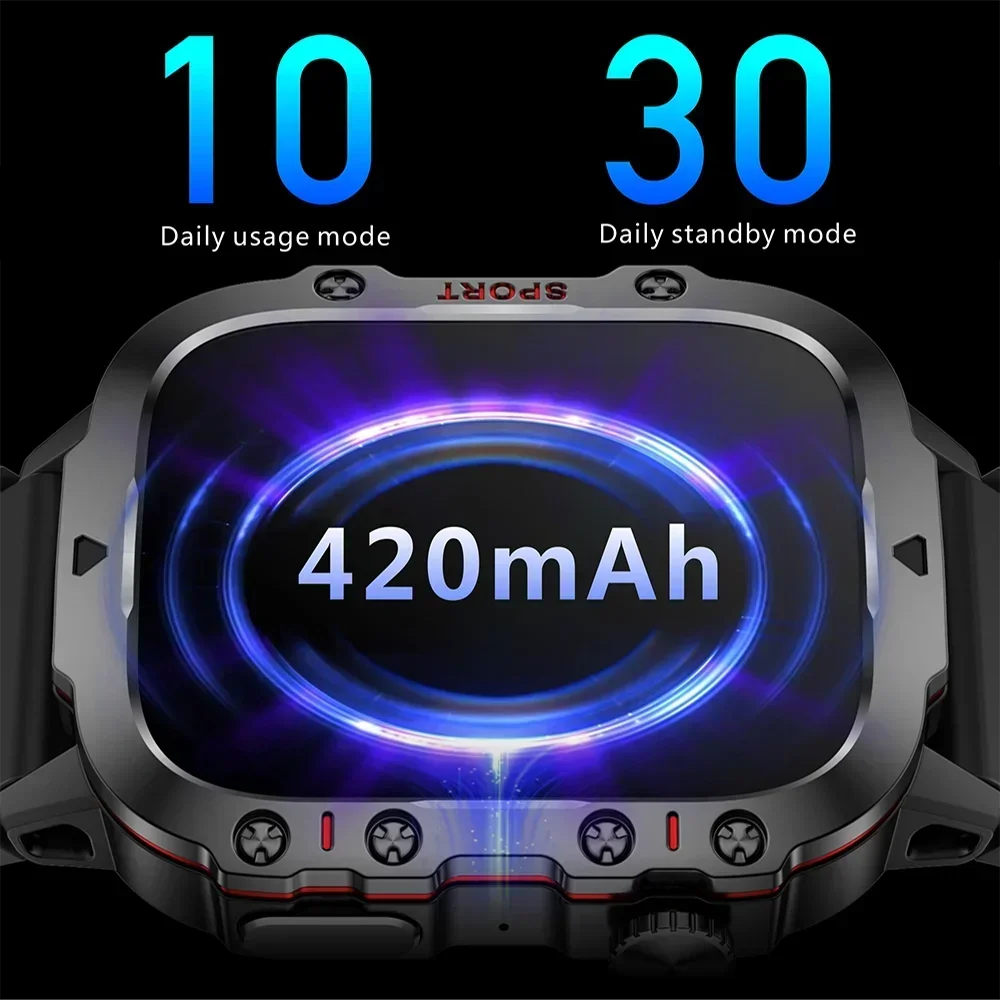 NEW Electronic Military Men Smart Watch Bluetooth Call Fitness Clock Heart Monitor Sport Watches 3ATM Waterproof Smartwatch 2026