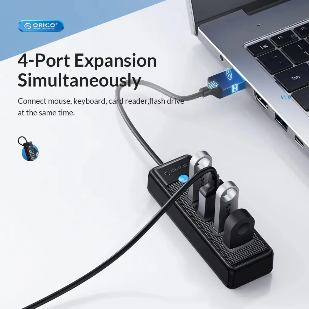 ORICO Usb Hub 5Gbps USB 3.0 3/4 Ports High Speed Mini Usb Splitter OTG Adapter for Desk PC Computer Accessories Hub Dock Station