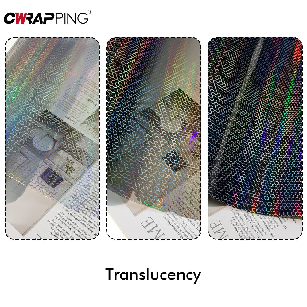 CarHeadlights Taillight Laser Honeycomb Lamp Vinyl Wrap Fog Light Taillight Stickers Automobile Headlight Tint Waterproof Films